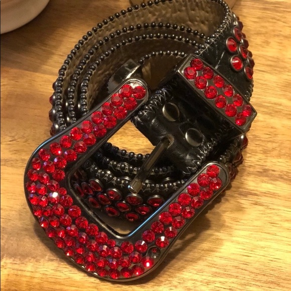 black and red bb simon belt
